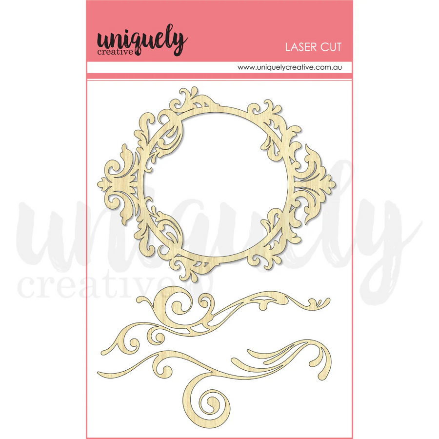 Uniquely Creative - Wooden Frame & Flourishes Laser Cut Stickers