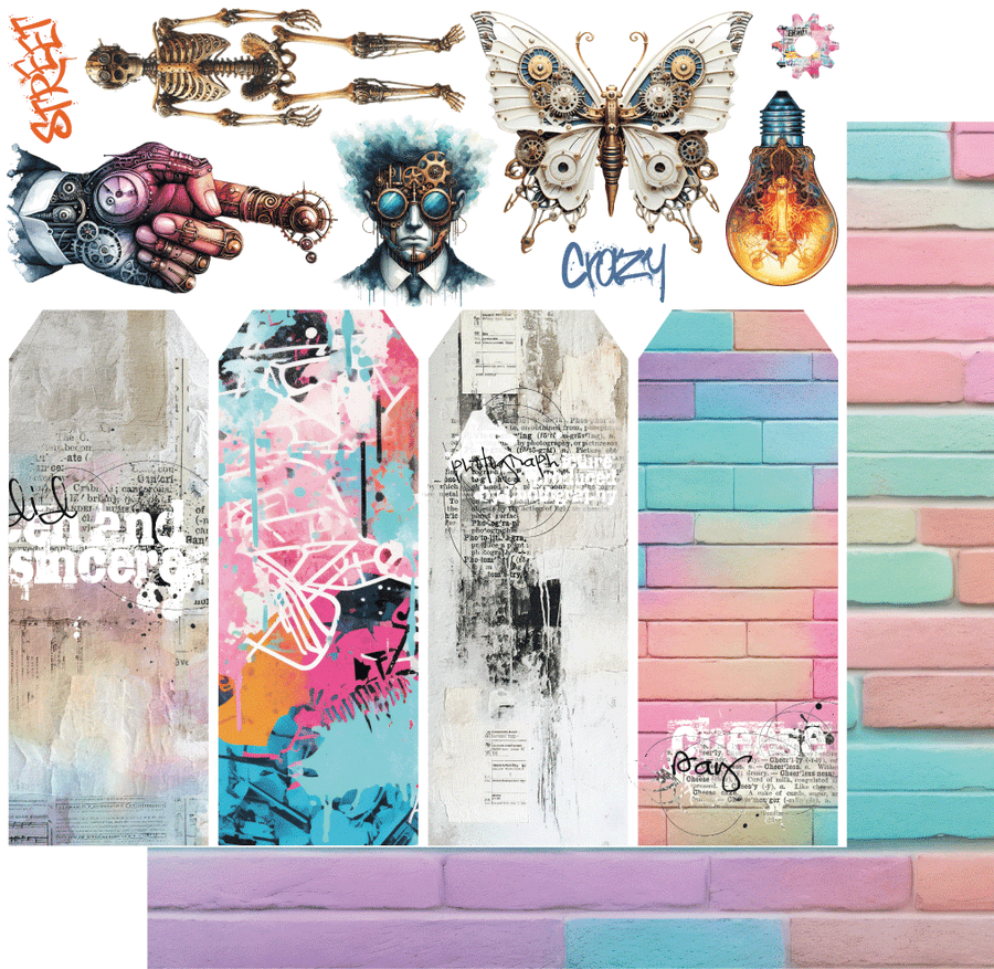 Uniquely Creative - Cyberpunk Paper (Steampunk Graffiti Collection)