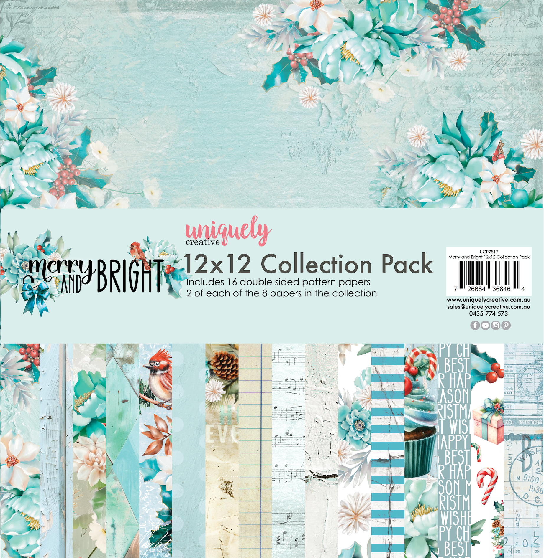 Uniquely Creative - 12" x 12" Merry and Bright Collection Pack