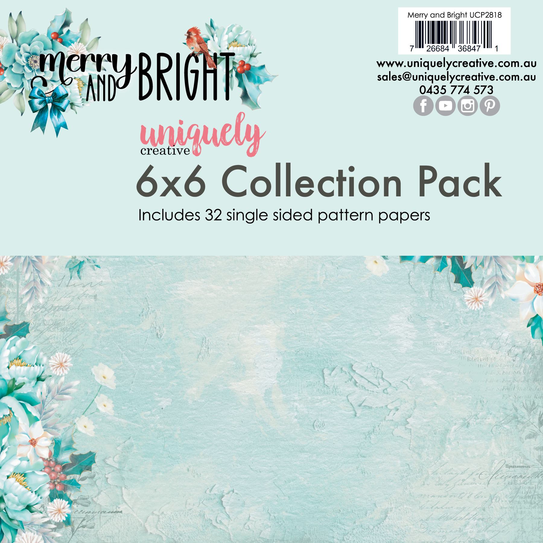 Uniquely Creative - Merry and Bright 6" x 6" Collection Pack