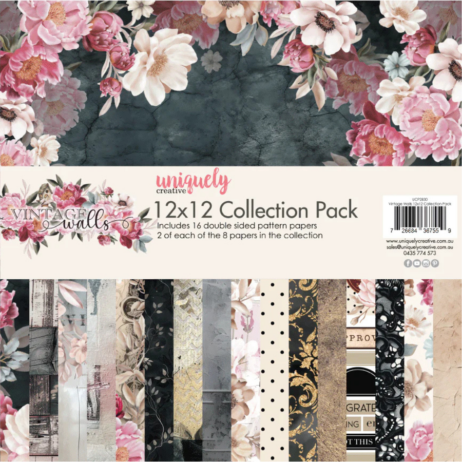 Uniquely Creative - 12" x 12" Vintage Walls Collection Pack