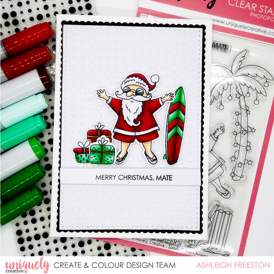 Uniquely Creative - Sandy Santa Christmas Stamp