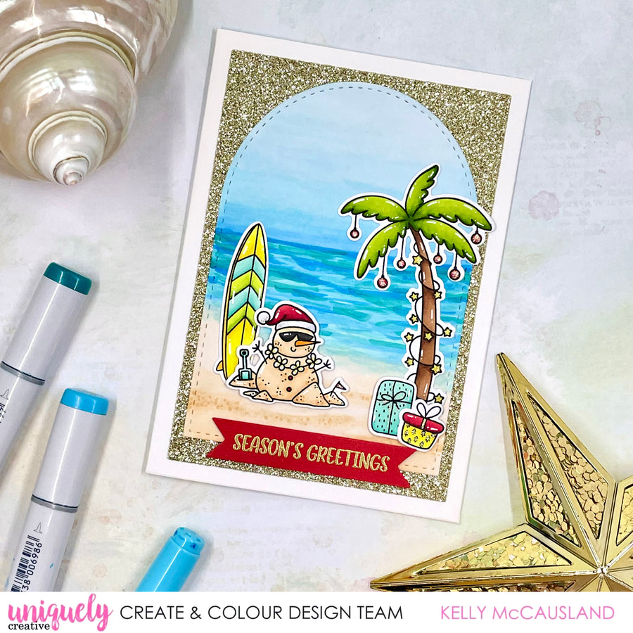 Uniquely Creative - Sandy Santa Christmas Stamp