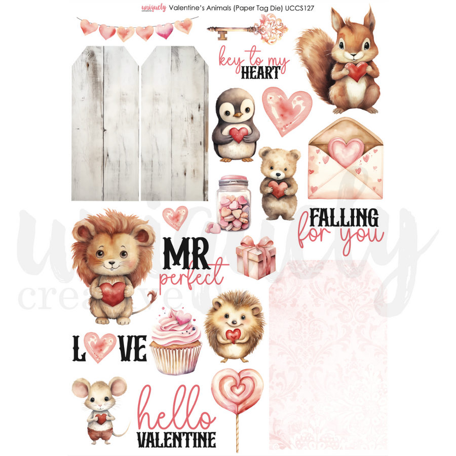 Uniquely Creative - Valentine's Animals Cut-a-Part Sheet