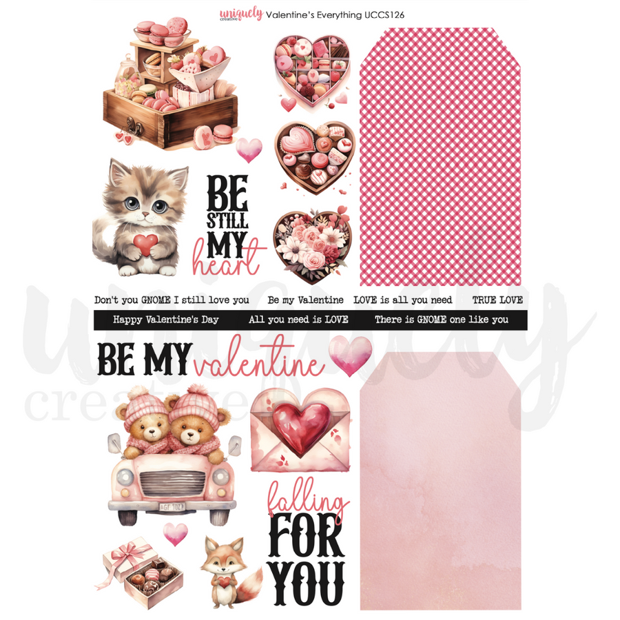 Uniquely Creative - Valentine's Everything Cut-a-Part Sheet