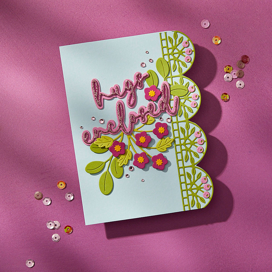 Spellbinders - Vivid Script Sentiments Etched Dies from the Vivid Expressions Collection