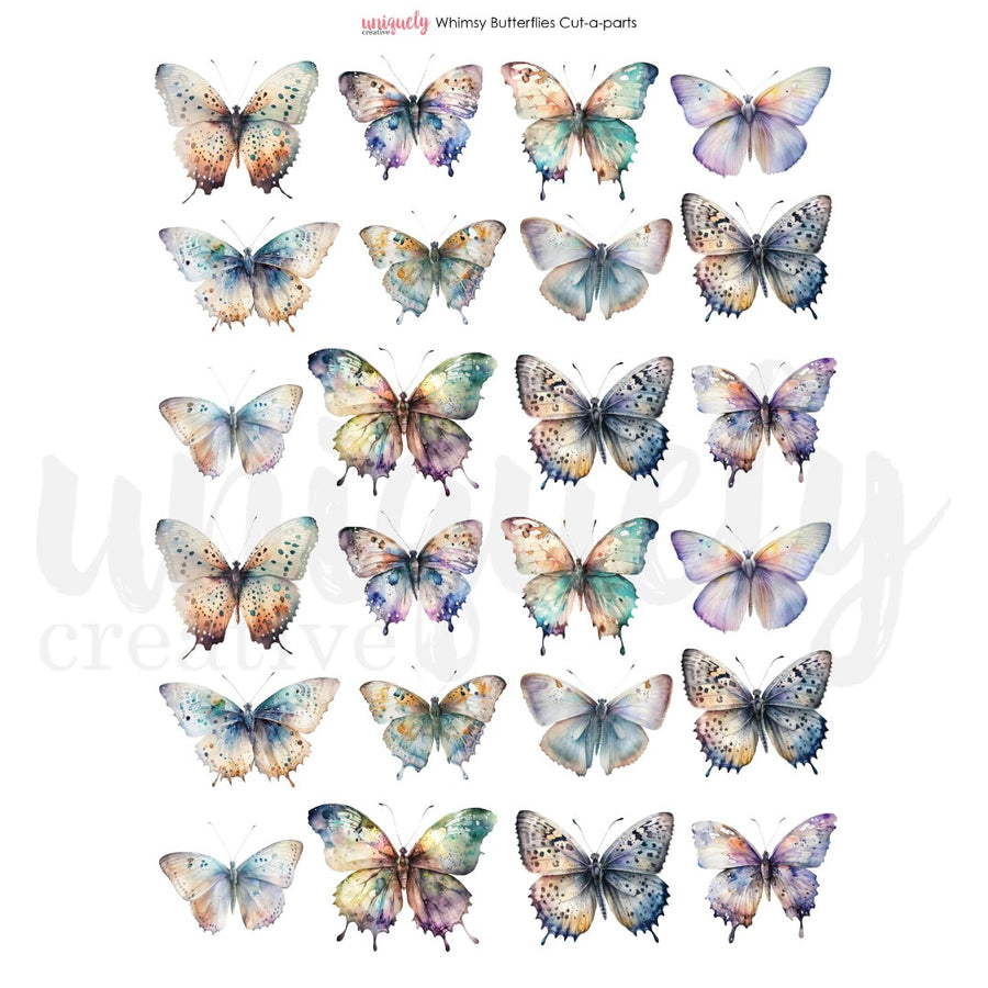 Uniquely Creative - Whimsy Butterflies Cut-a-Part Sheet