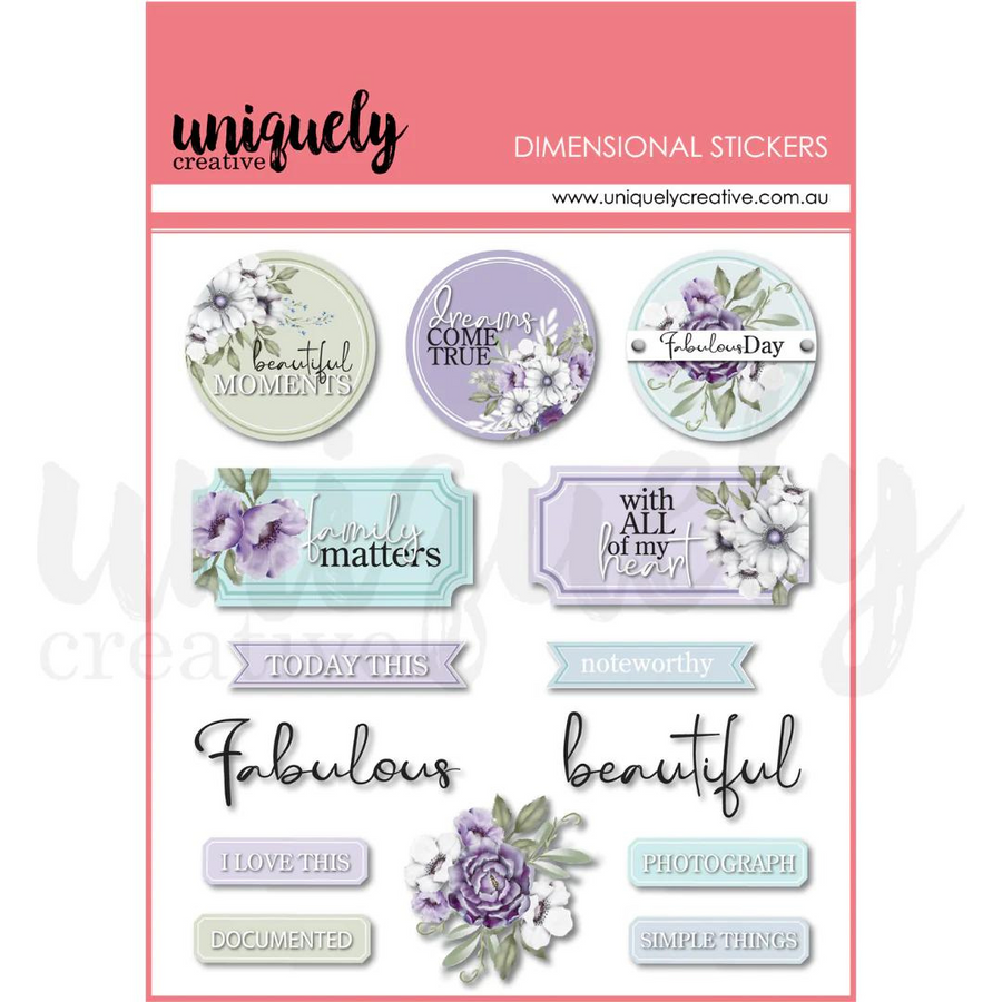 Uniquely Creative - Wisteria Lane Dimensional Stickers