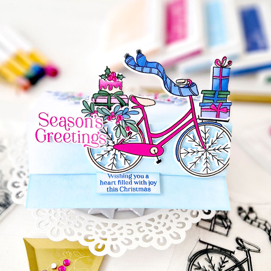 Pinkfresh Studio - Holiday Bicycle Stamp