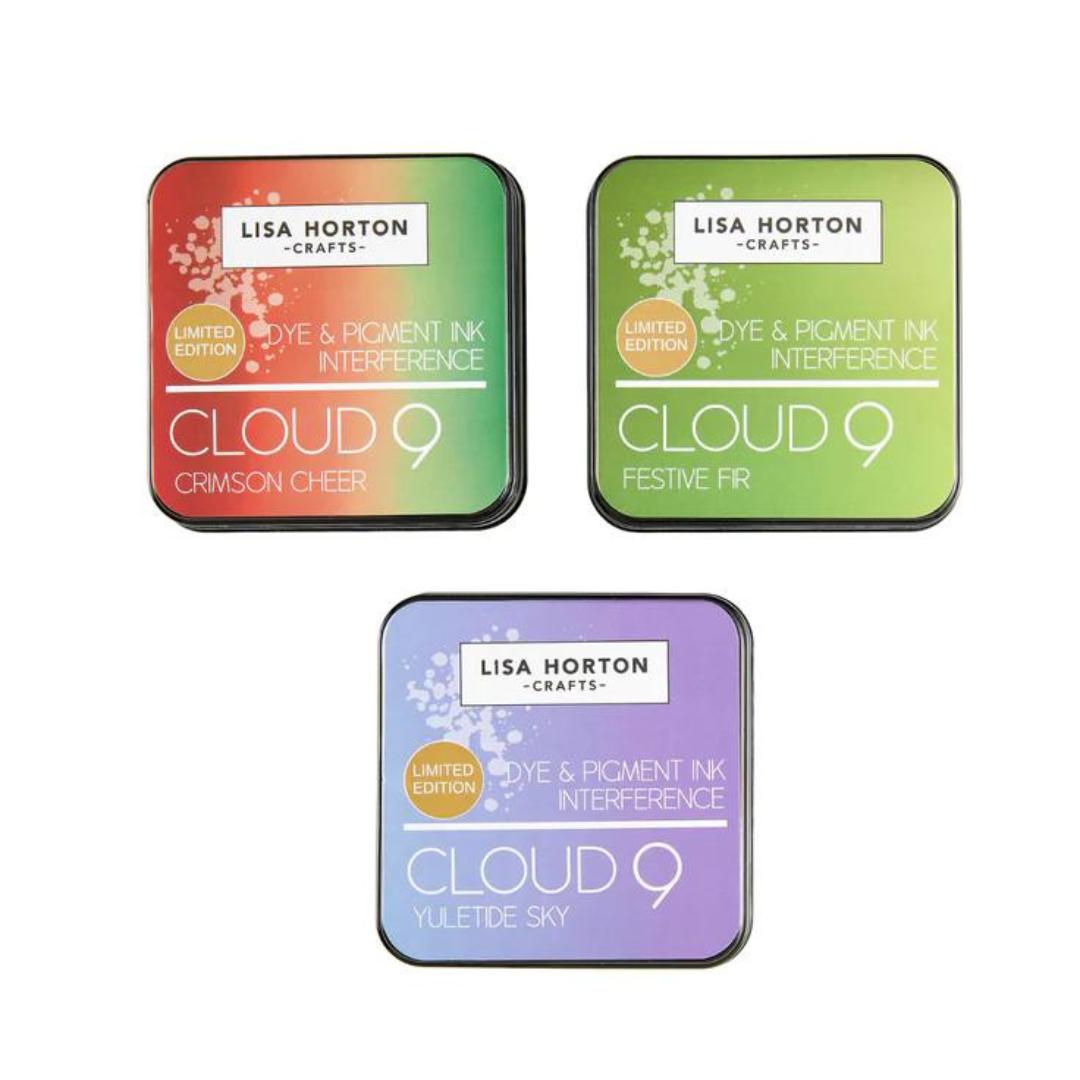 Lisa Horton Crafts Set of 3 Ltd Edition Interference Ink Pads - Christmas Cheer, Festive Fir and Yuletide Sky