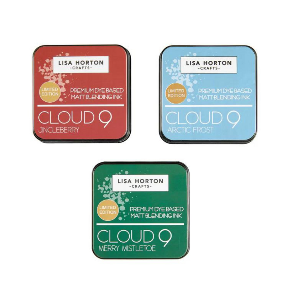 Lisa Horton Crafts Set of 3 Ltd Edition Matt Blending Ink Pads - Jingleberry, Merry Mistletoe and Arctic Frost