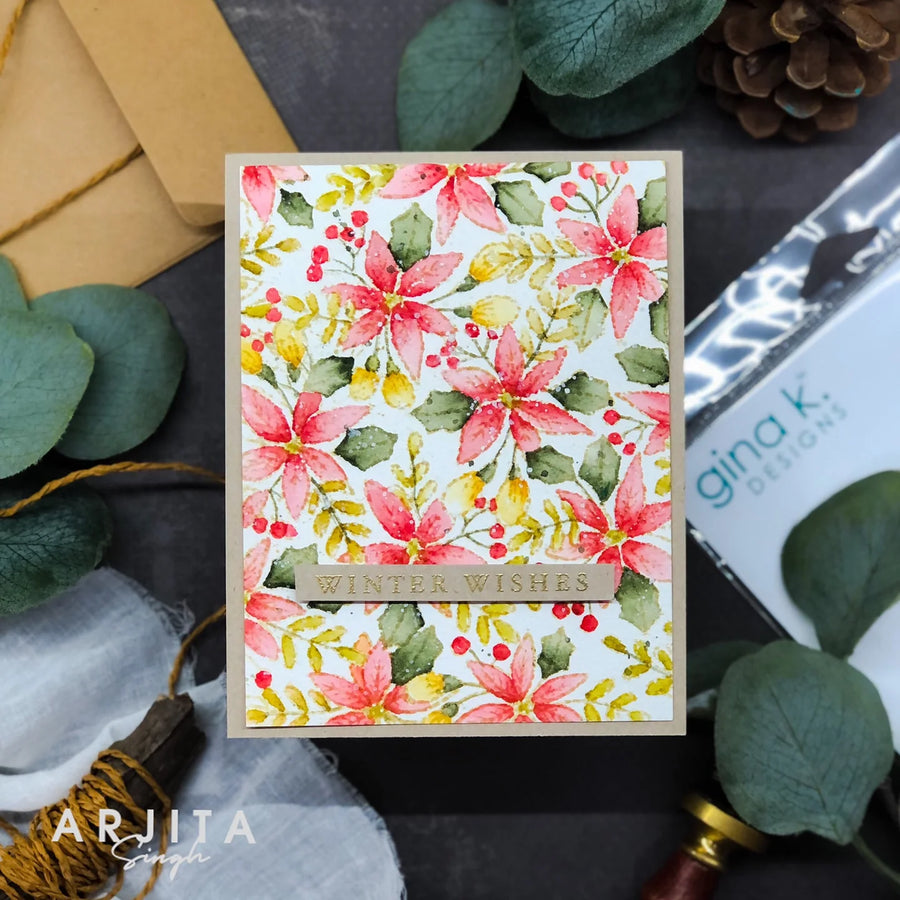 Gina K Designs - Poinsettia Background Stamps