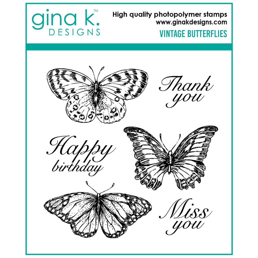 Gina K Designs - Vintage Butterflies Stamps